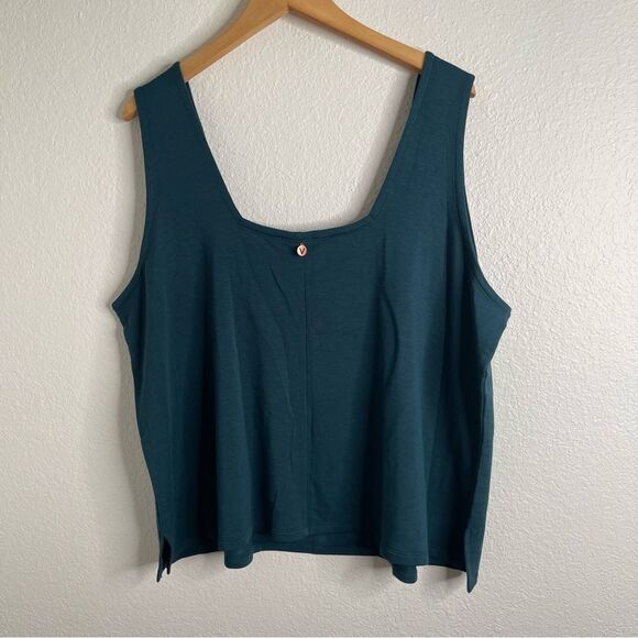 LIVI Active Lane Bryant Teal Soft Square Neck Tank Top Size 22/24 - Picture 3 of 3